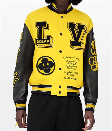 louis vuitton black men's varsity letterman jacket|Louis Vuitton varsity jacket price.